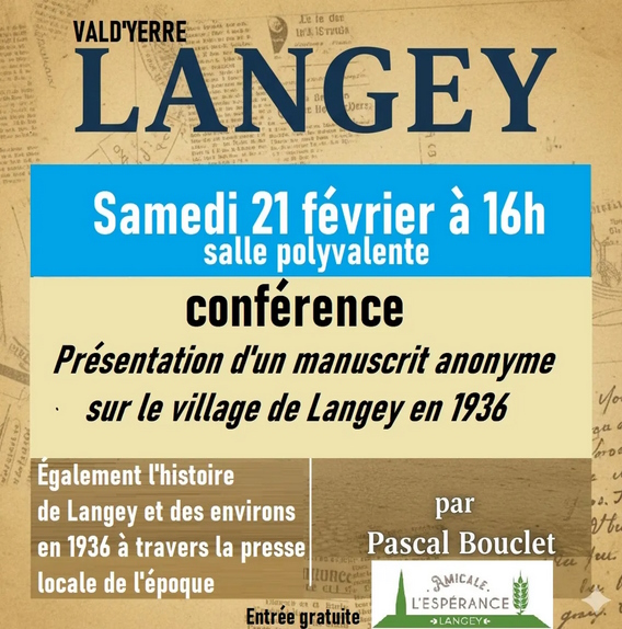 Conférence - Le village de Langey et ses environs en 1936