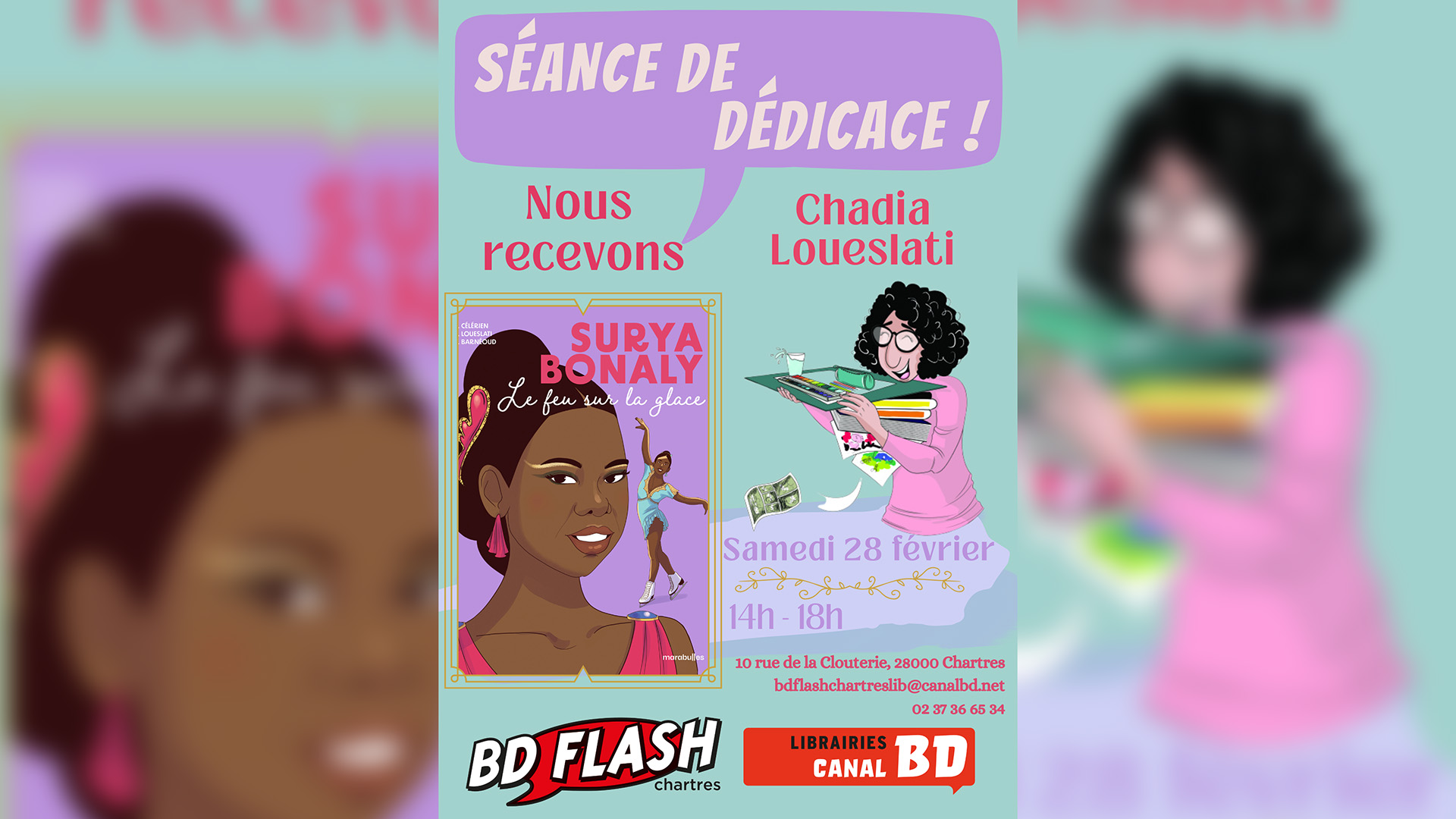 Séance de dédicace de Chadia Loueslati pour "Surya Bonaly - Le Feu sur la glace"