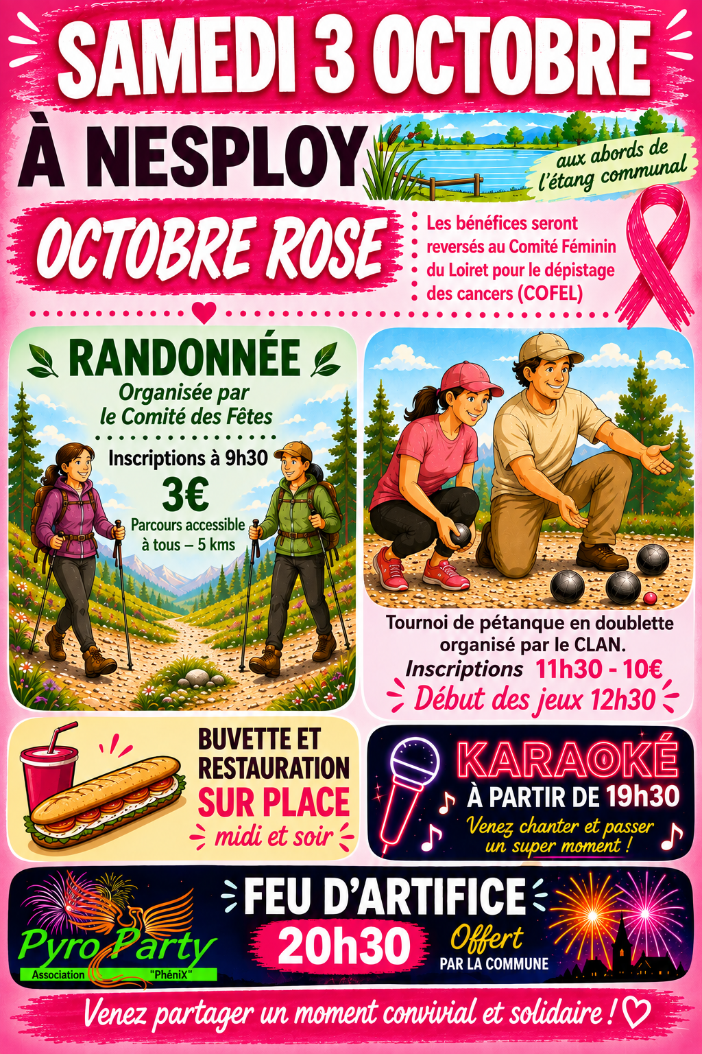 Octobre rose : rando, pétanque, karaoké...