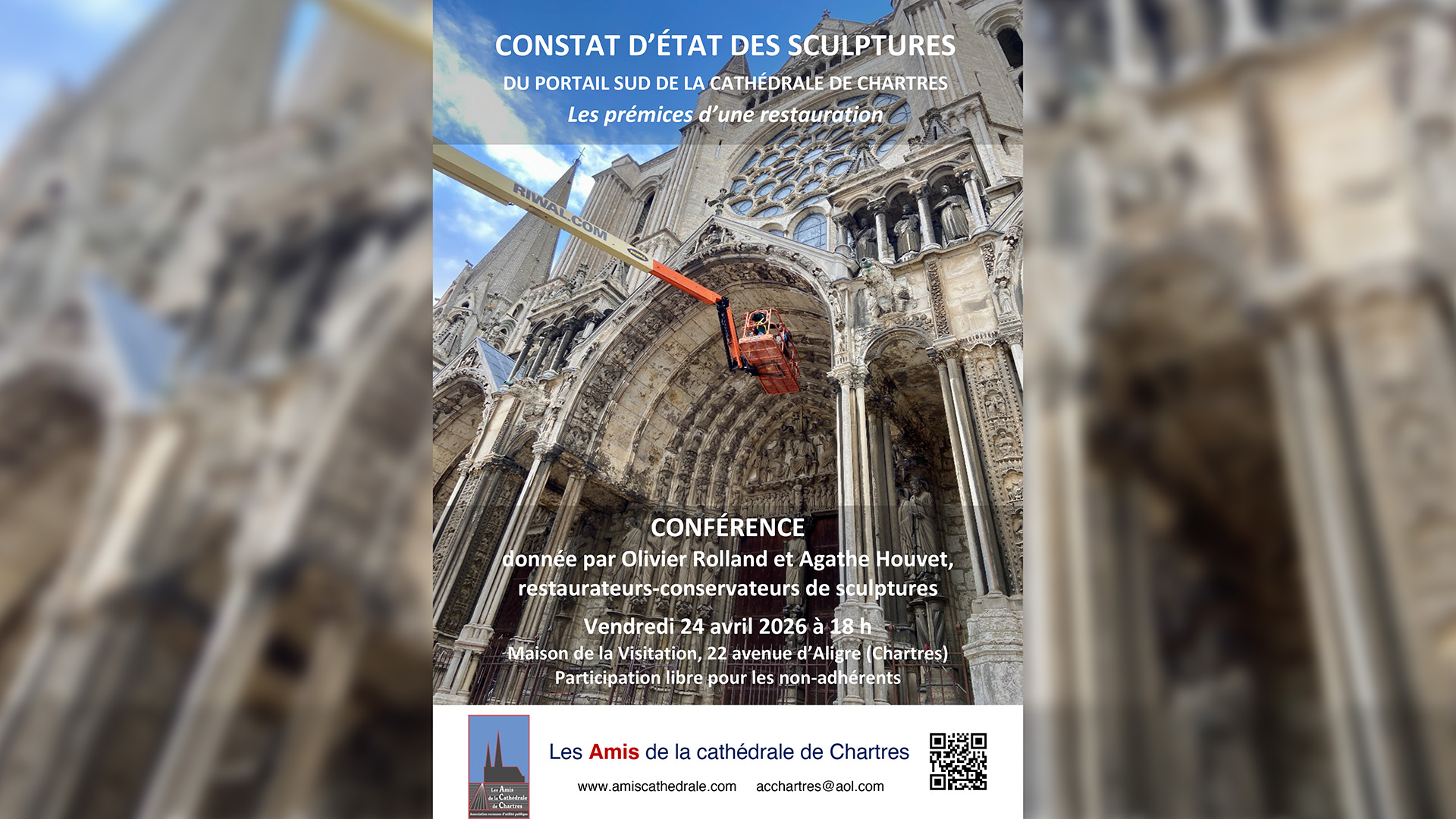 Conférence : Constat d'état des sculptures du Portail Sud de la Cathédrale — visuel événement