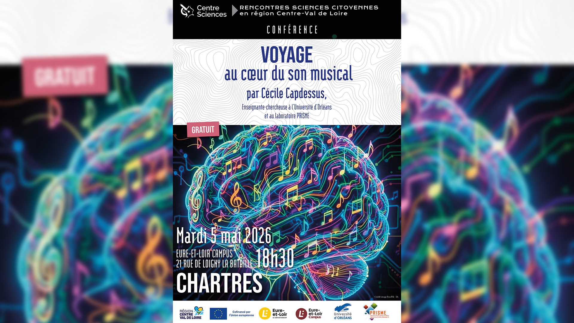 Conférence - Rencontres Sciences Citoyennes : Voyage au cœur du son musical — visuel événement