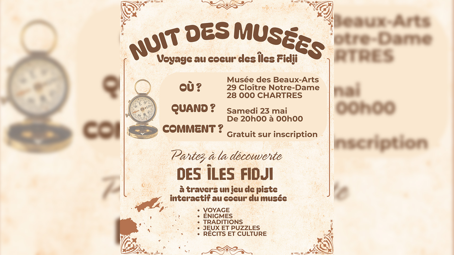 Voyage au coeur des Îles Fidji - Nuit des musées — visuel événement