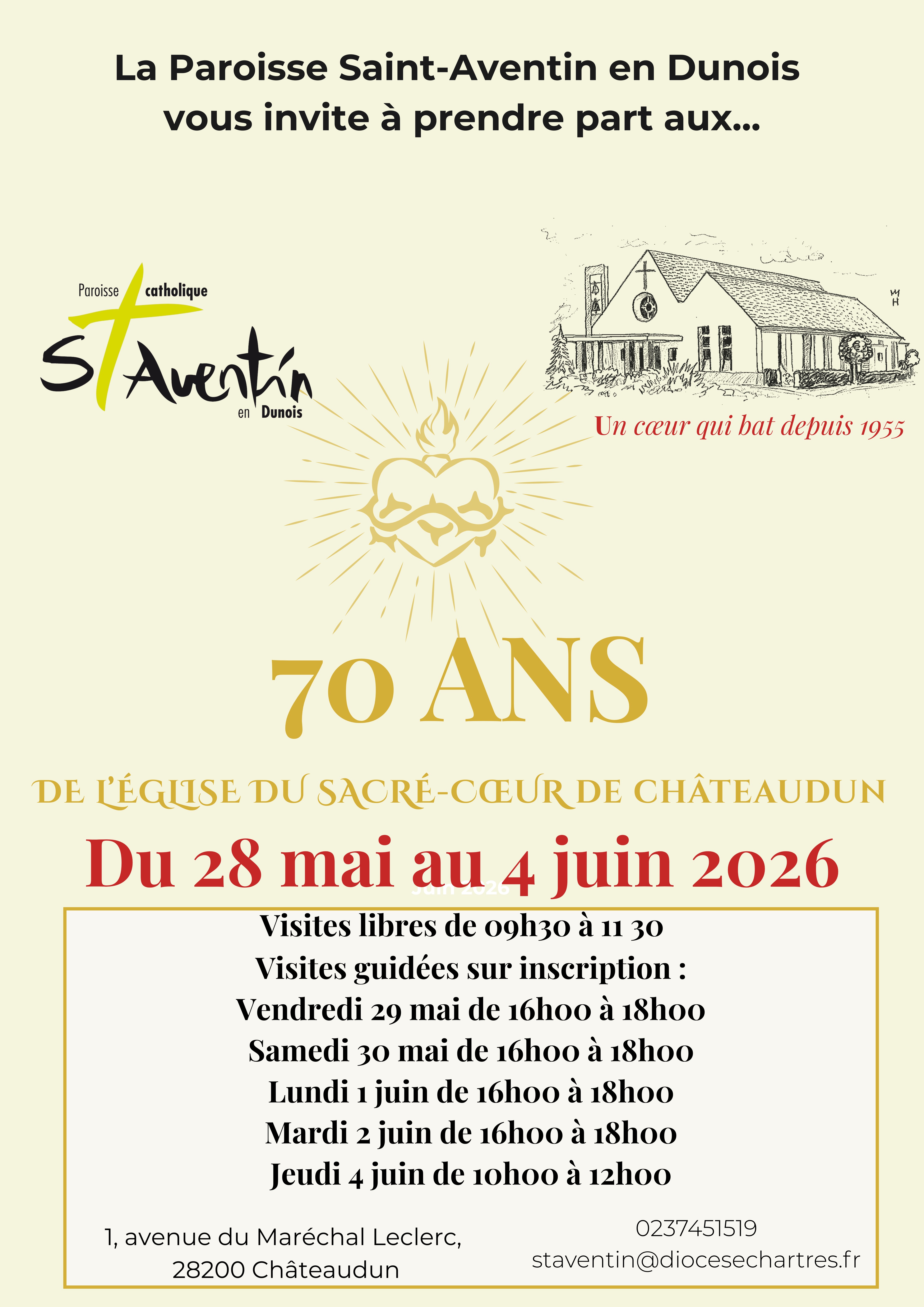 Visites et exposition à l'église du Sacré-Coeur de Châteaudun