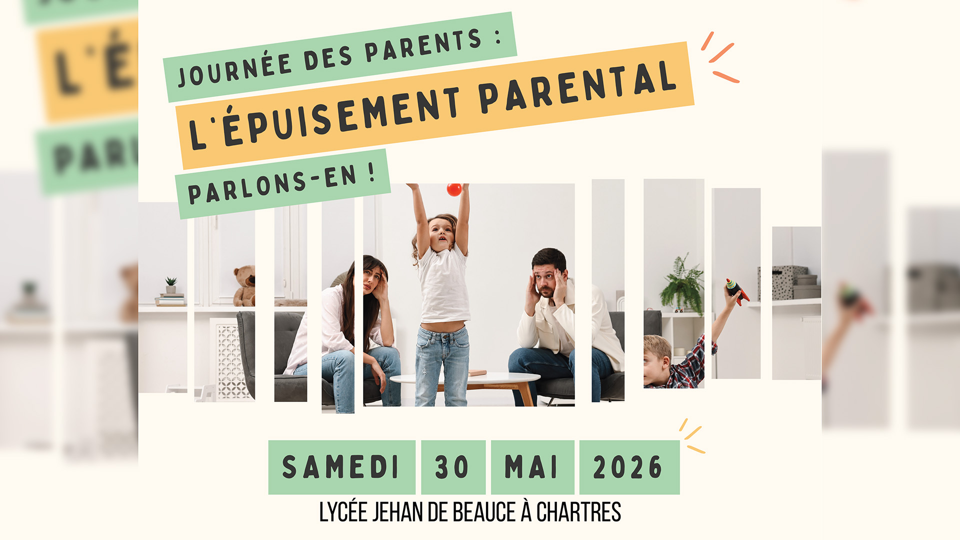 Journée des familles : l’épuisement parental : parlons-en ! — visuel événement