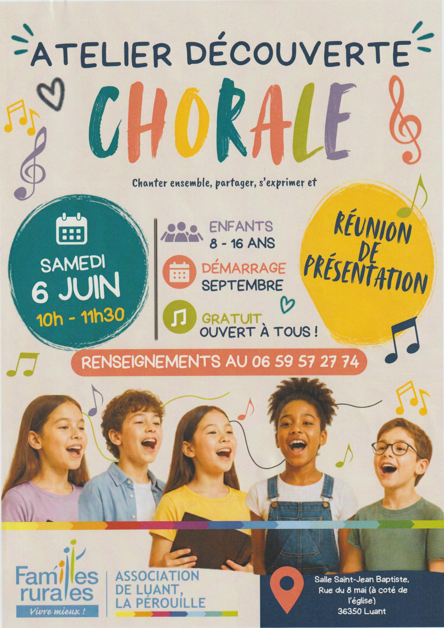 Atelier découverte chorale : réunion de présentation