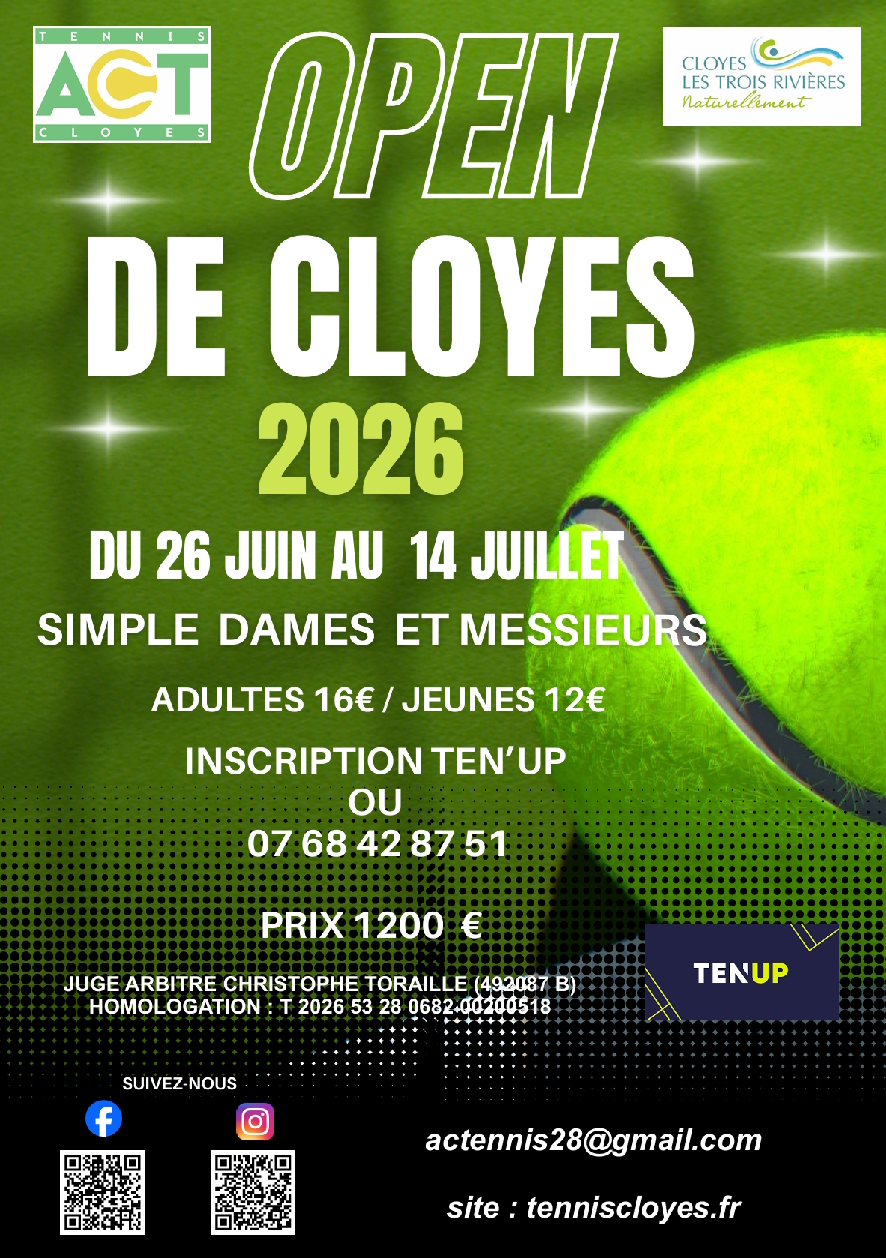 Compétition de Tennis - Open de Cloyes 2026 — visuel événement
