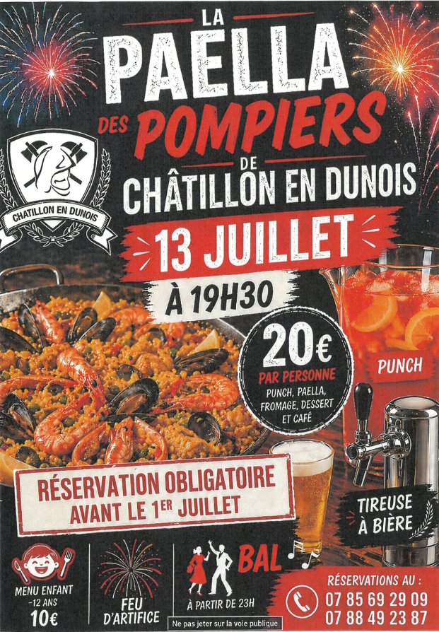 La Paëlla des Pompiers de Châtillon-en-Dunois