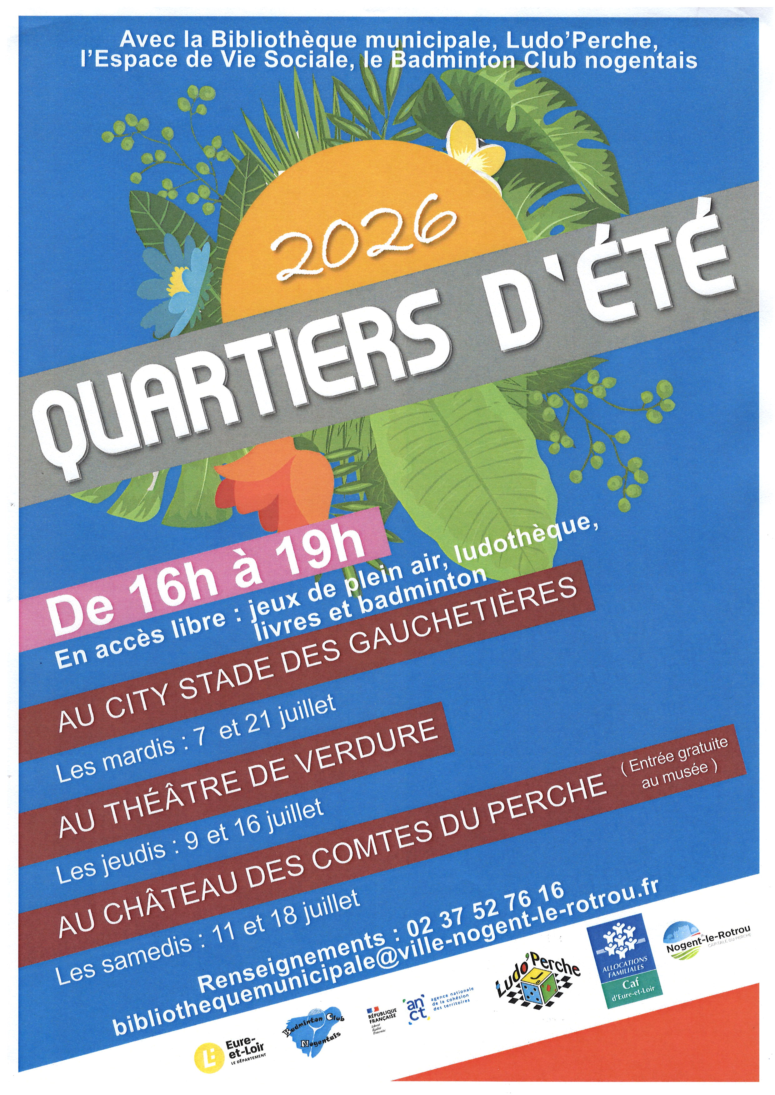Quartiers d'été 2026