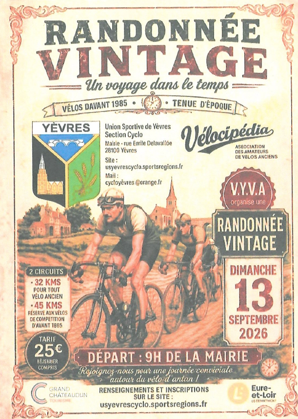 Randonnée vintage à vélo — visuel événement