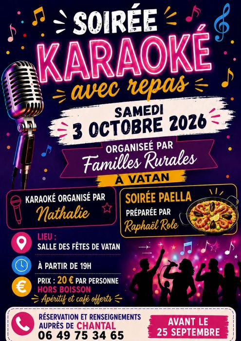 Soirée karaoké avec repas