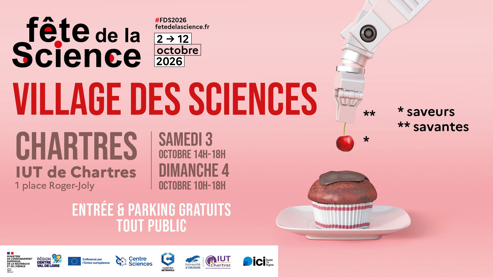 Fête de la Science 2026 à Chartres : Village des sciences et « Saveurs savantes »