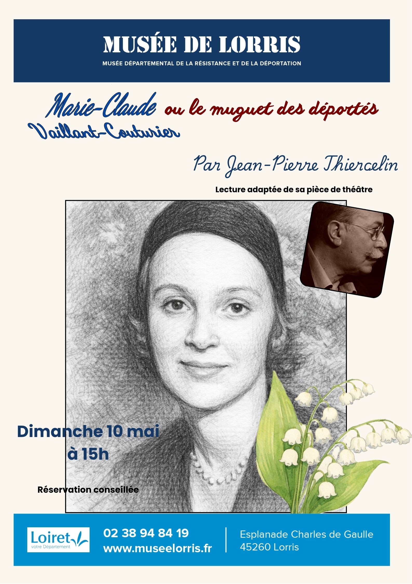 Lecture "Marie Claude Vaillant Couturier ou le muguet des déportés"