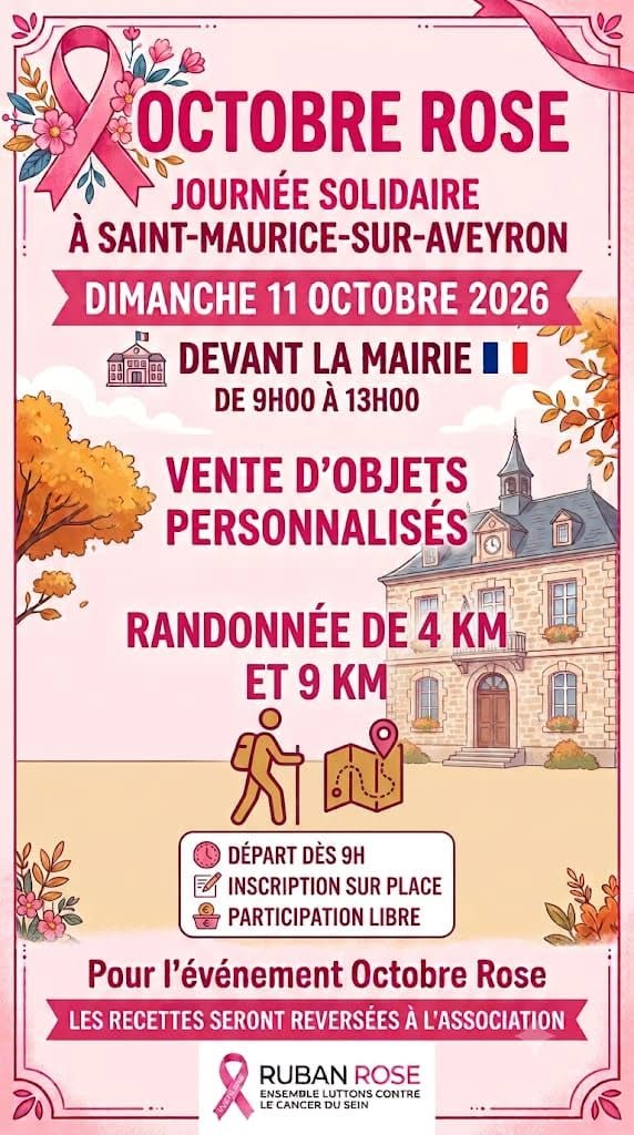 Randonnée et vente d'objets personnalisés - Octobre rose