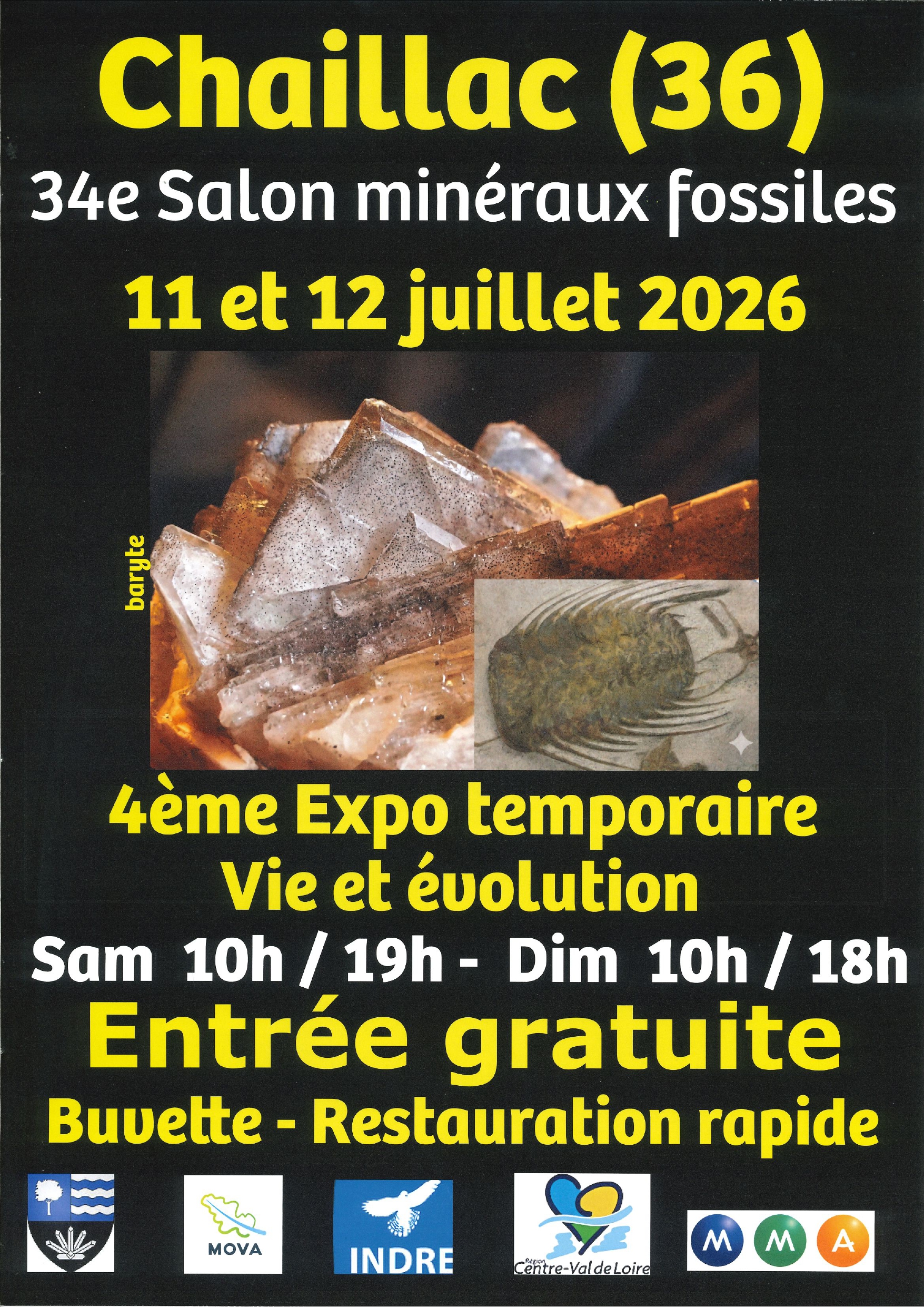 34ème Salon des minéraux, fossiles, pierres taillées et exposition, Chaillac - photo 3
