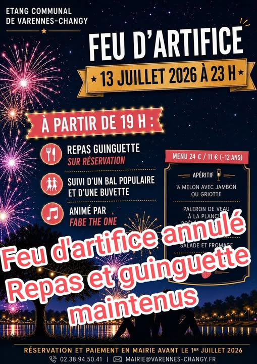 Repas bal et feu d'artifice