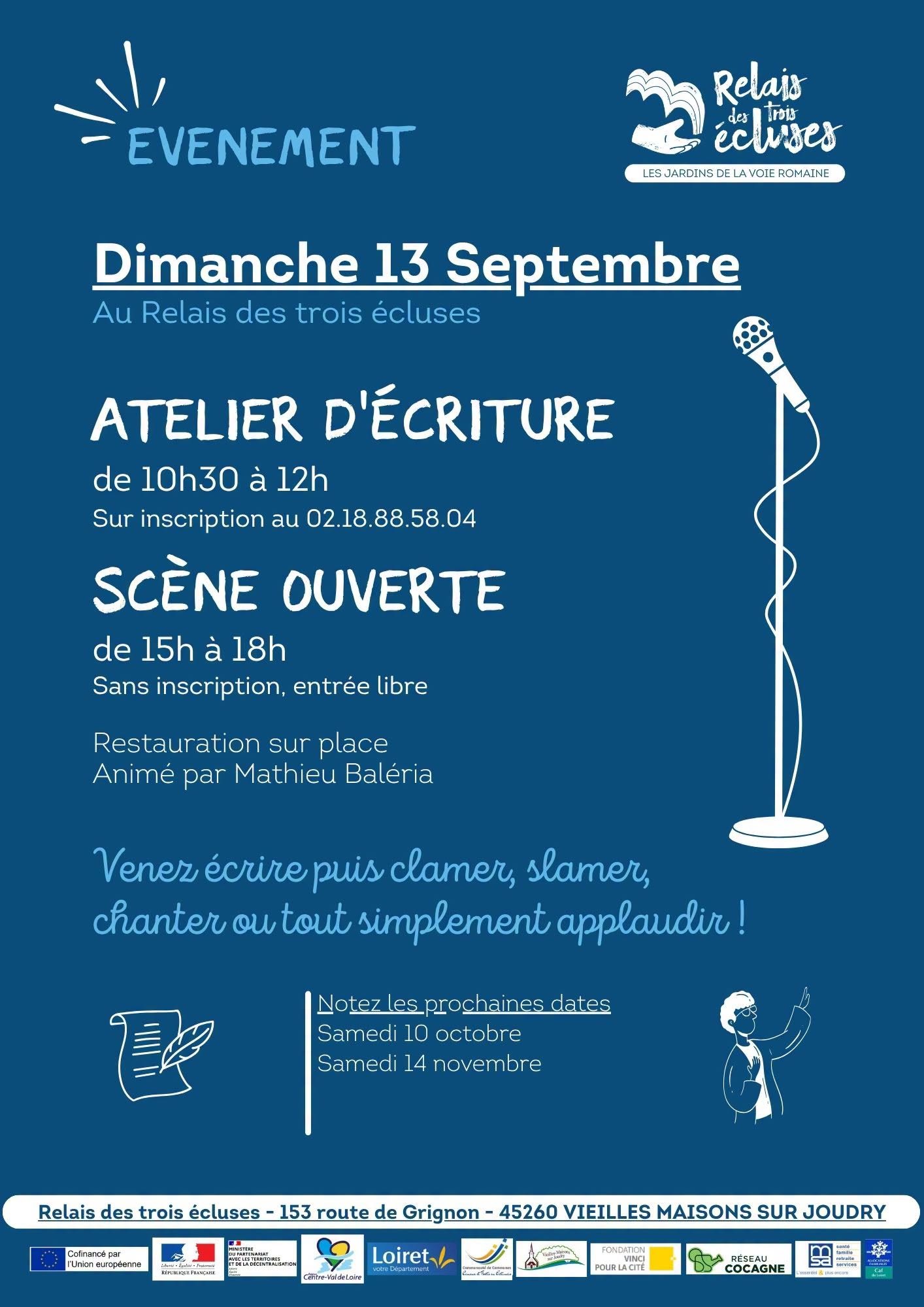 Atelier d'écriture et scène ouverte