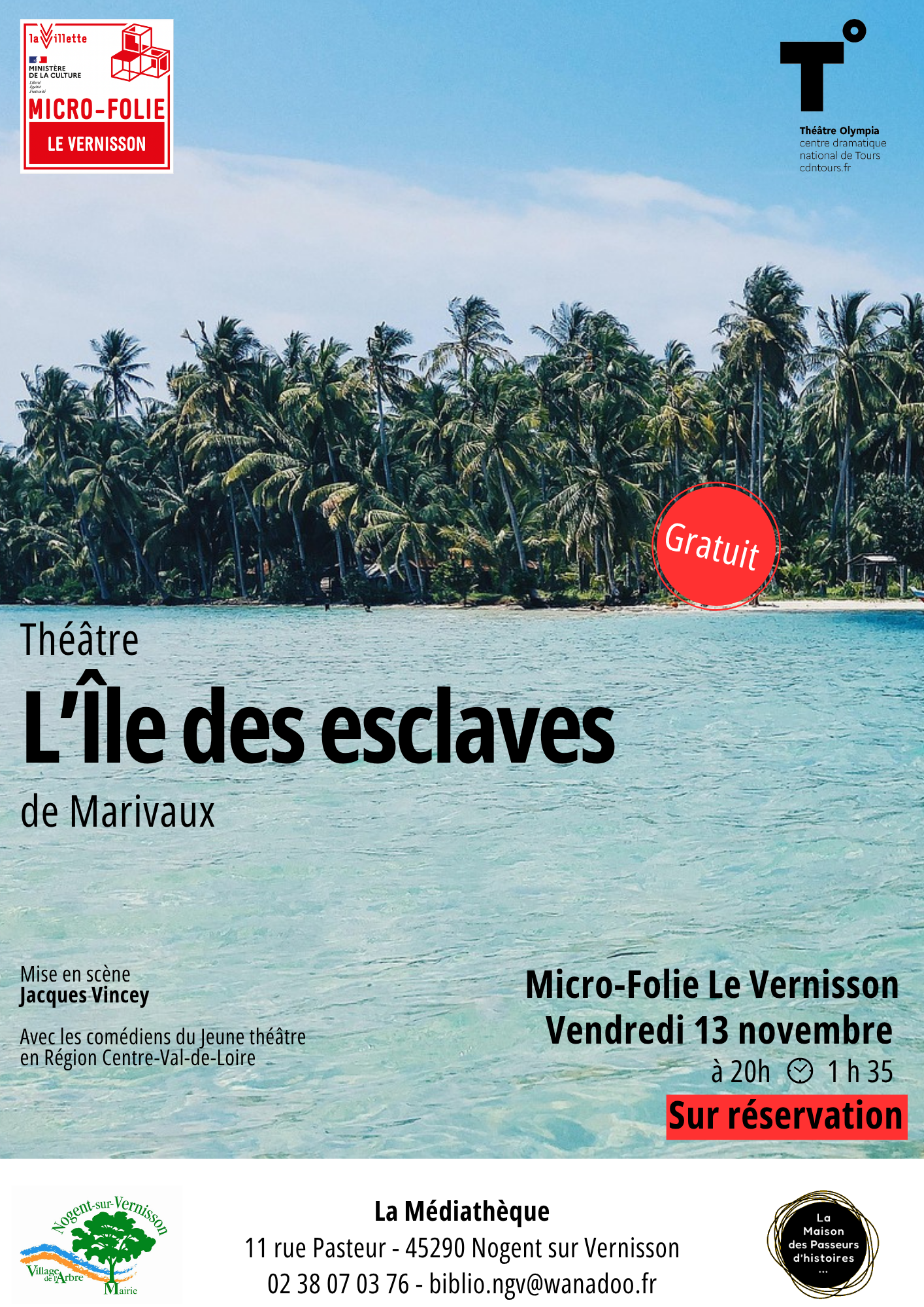 Diffusion de la pièce de théâtre "L'île aux esclaves" de Marivaux"