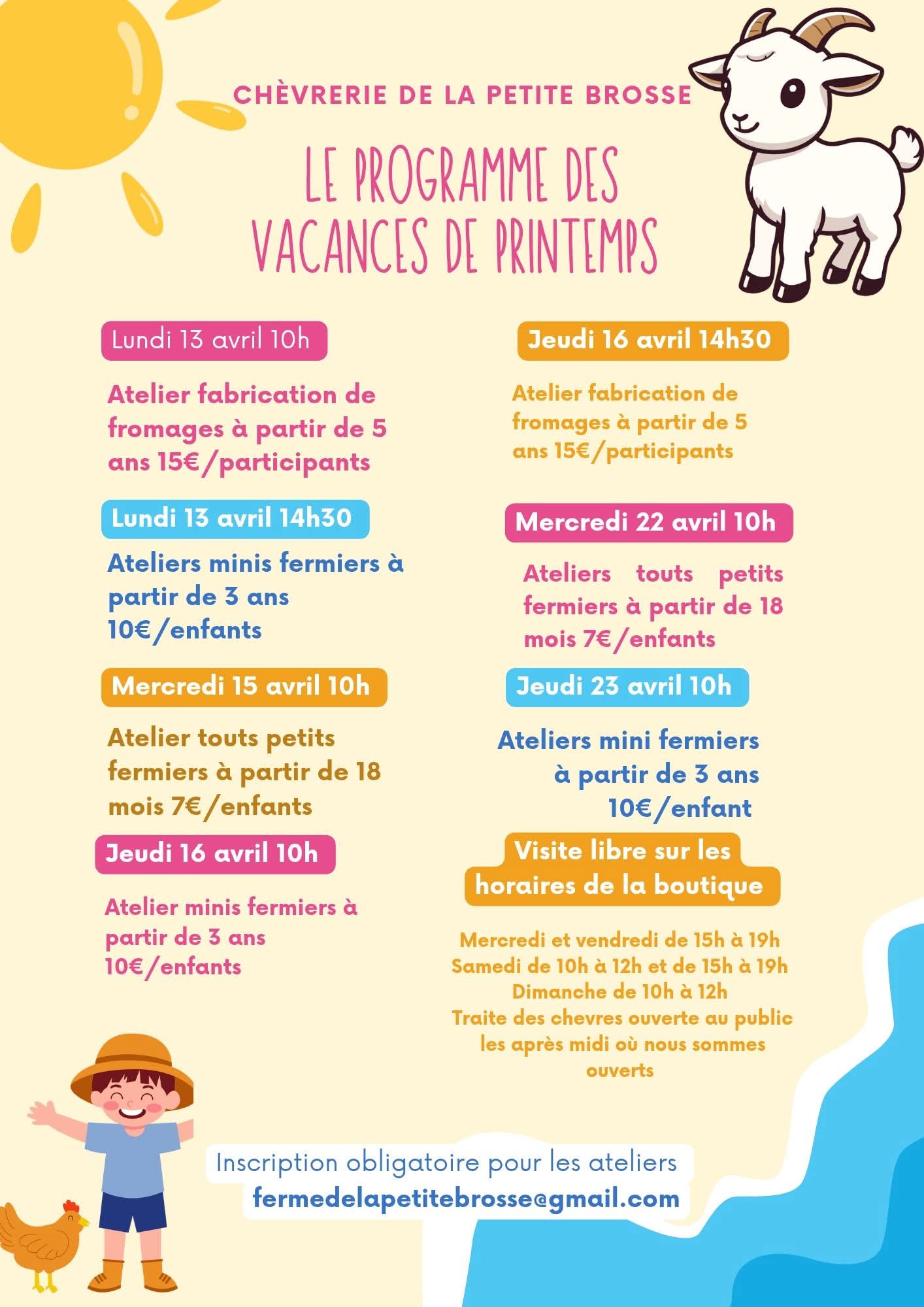 Activités à la Chèvrerie de la Petite Brosse — visuel événement