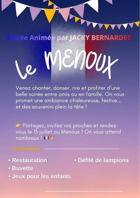 Fête du 13 juillet Le Menoux