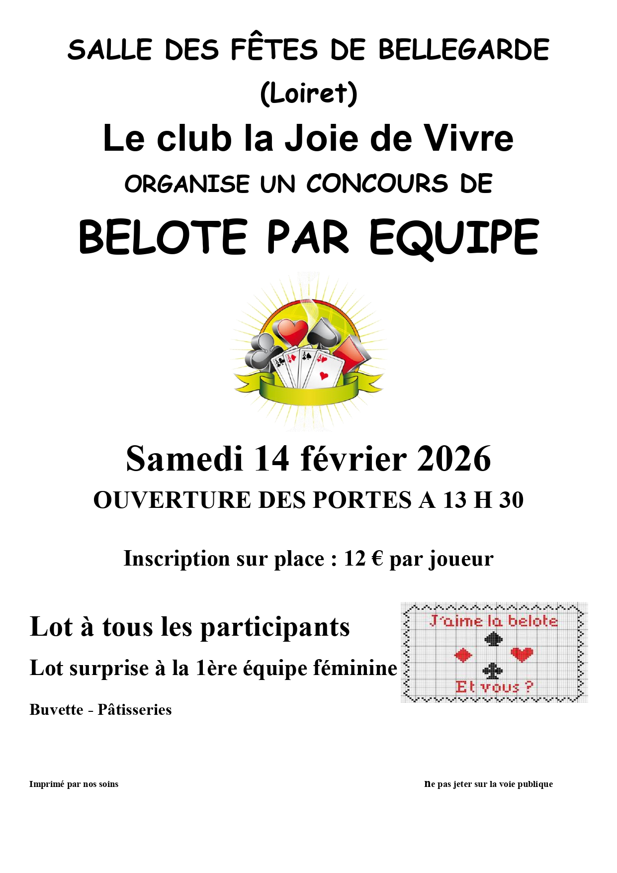 Concours de belote par équipe