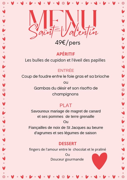 Repas de St Valentin