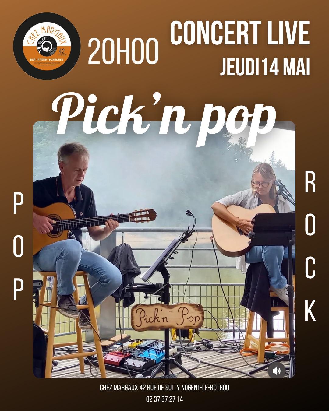 Concert live chez Margaux avec Pick'n pop — visuel événement