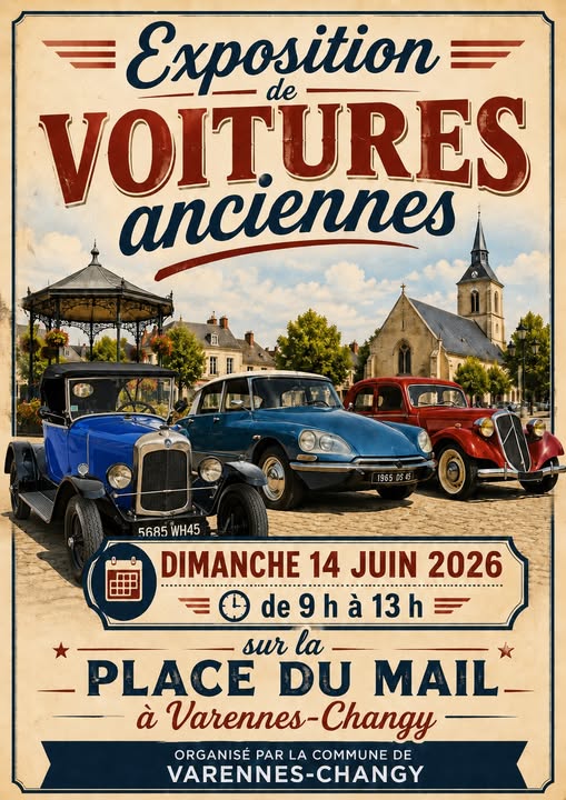 Exposition de voitures anciennes — visuel événement
