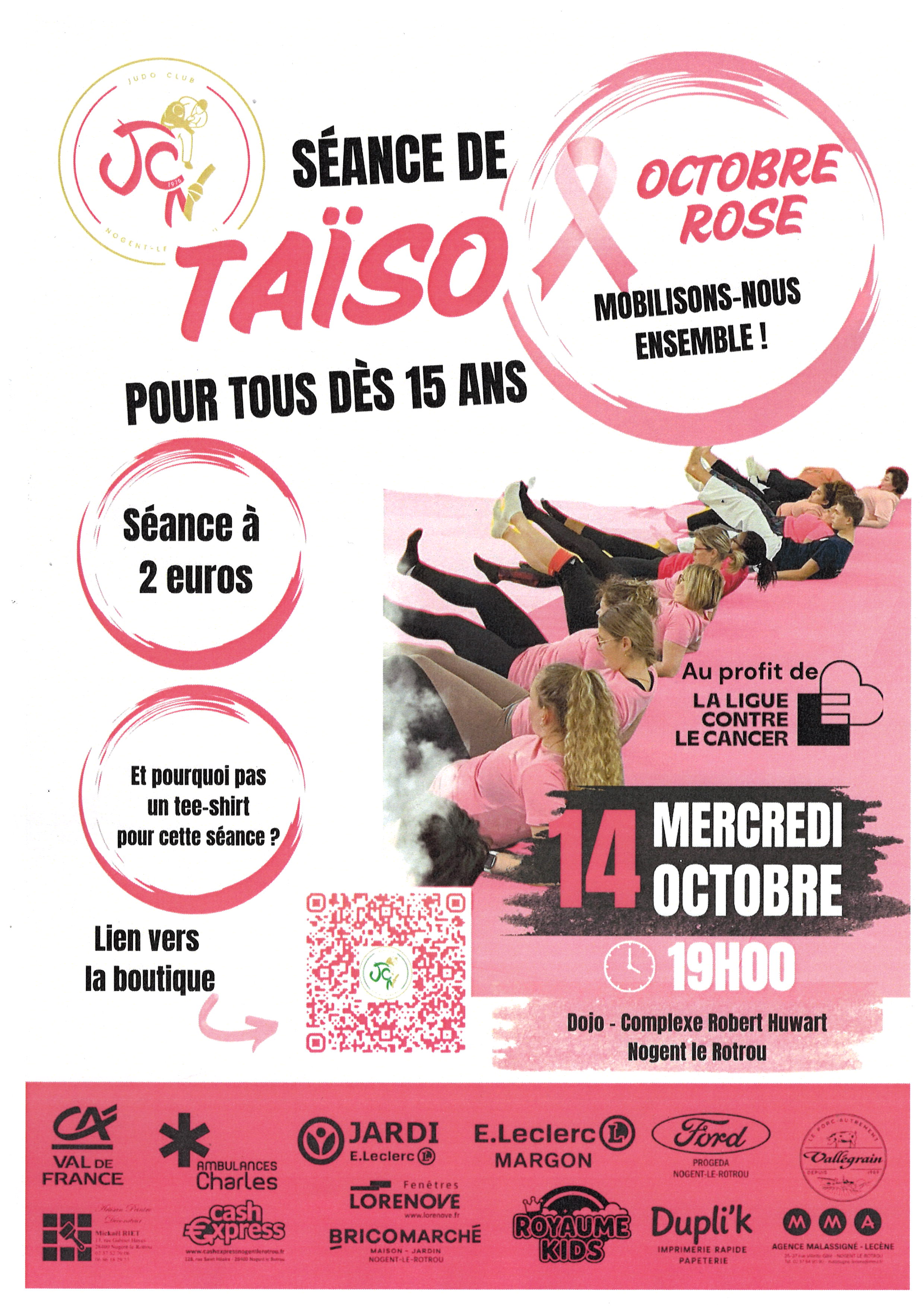 Mobilisation pour Octobre Rose - Séance Taïso au Judo Club