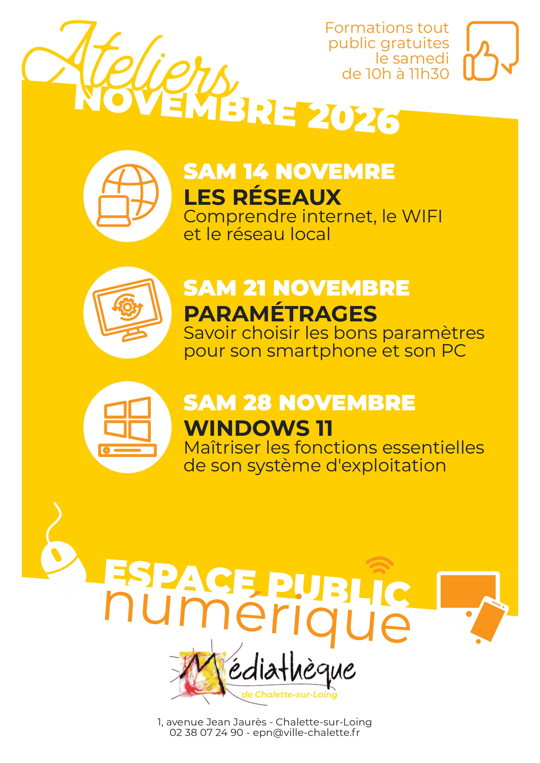 Formation tout public Paramétrage smartphone et PC