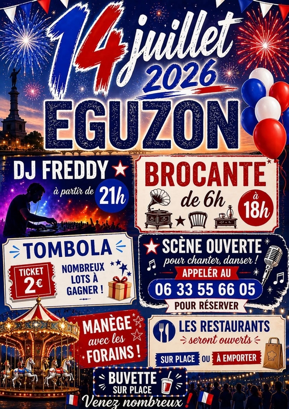 Fête du 14 juillet à Eguzon — visuel événement