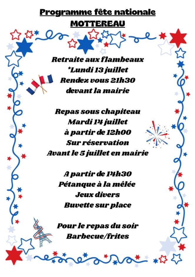 Fête Nationale à Mottereau