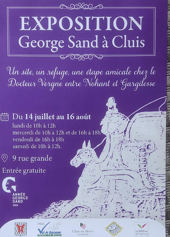 Visite guidée de l'exposition George Sand à Cluis, chez le docteur Vergne