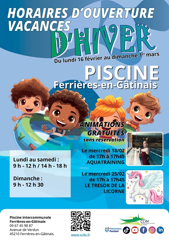 Ouverture piscine de Ferrières - Vacances d'hiver
