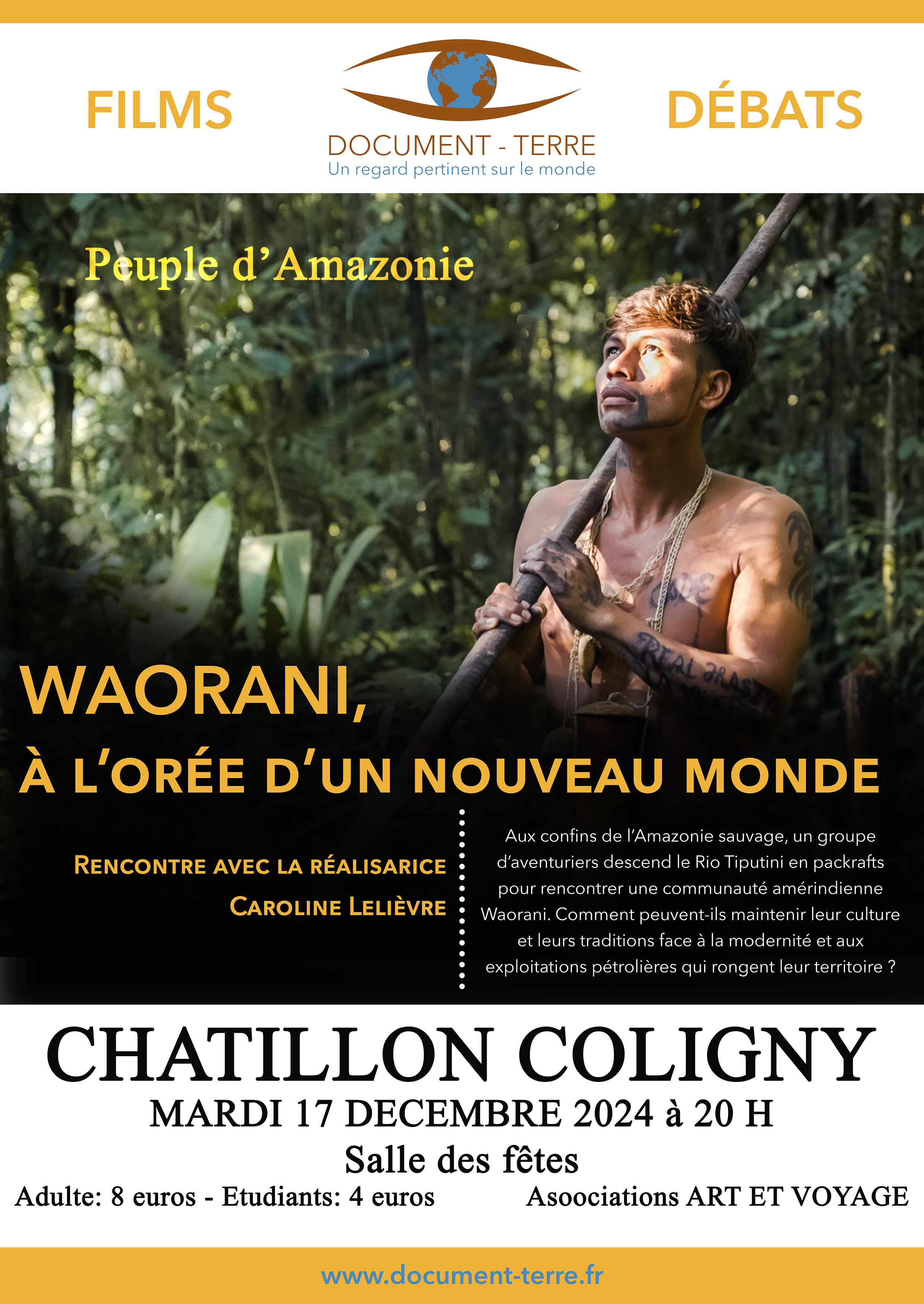 Projection sur le peuple d'Amazonie 