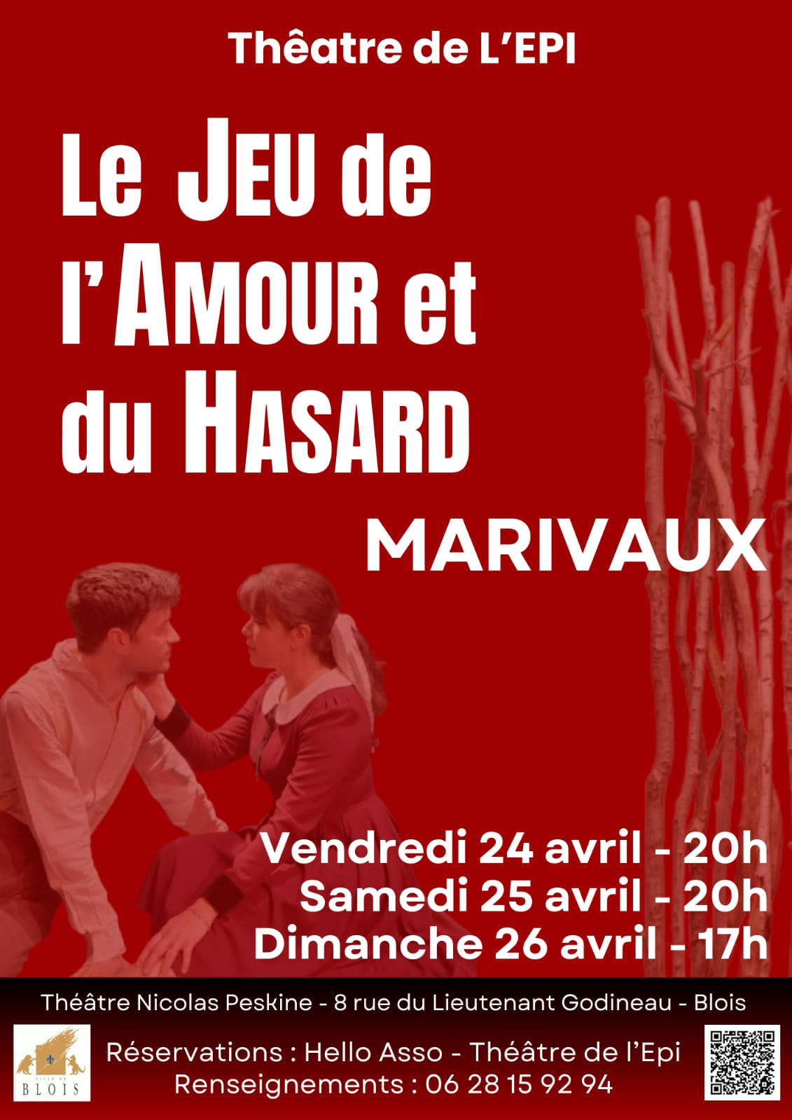''Le Jeu de l'Amour & du Hasard - Marivaux" — visuel événement