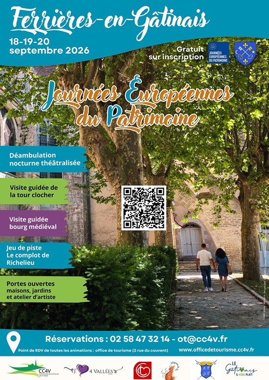 Journées Européennes du Patrimoine : animations à Ferrières-en-Gâtinais — visuel événement