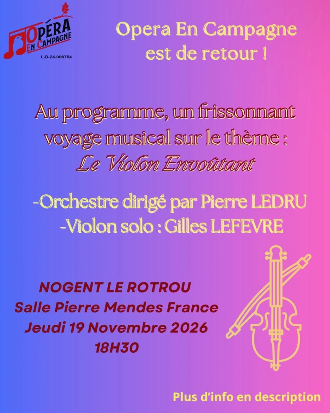 Opéra en campagne - Le violon envoûtant