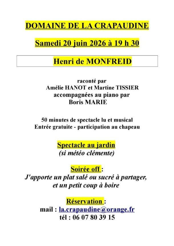 Spectacle lu et en musique sur Henri de Monfreid