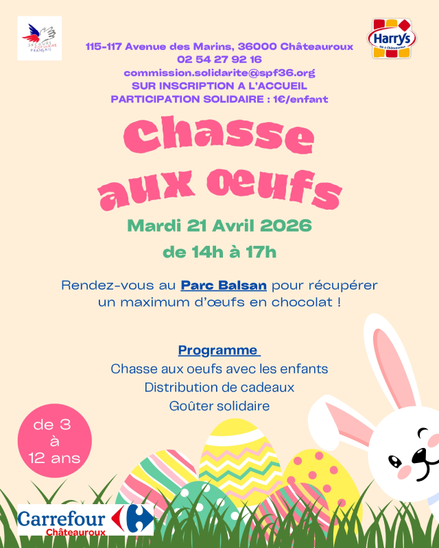 Chasse aux œufs solidaire — visuel événement