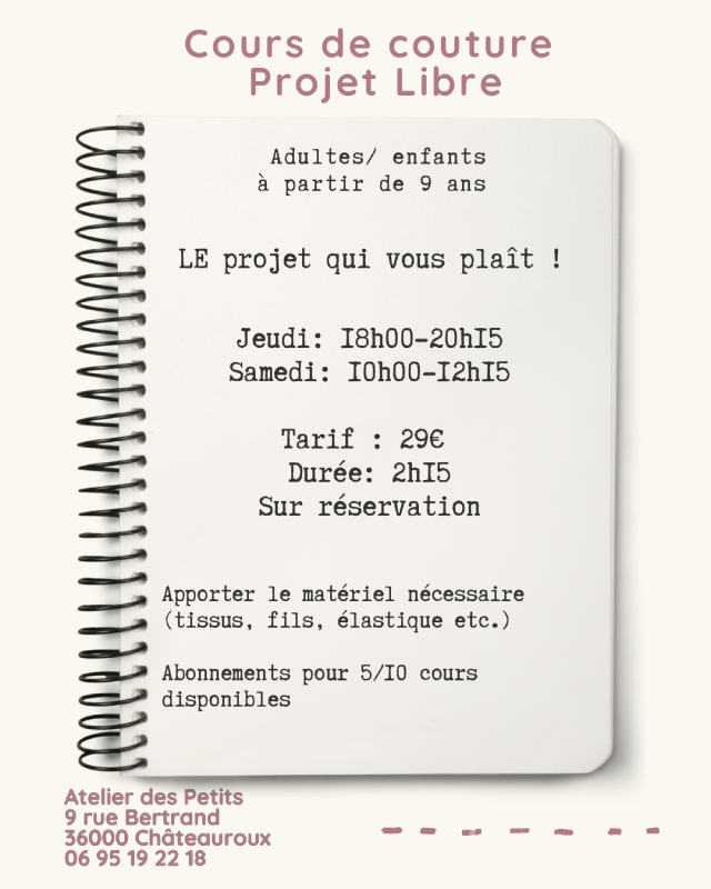 Projet Libre : Cours de couture