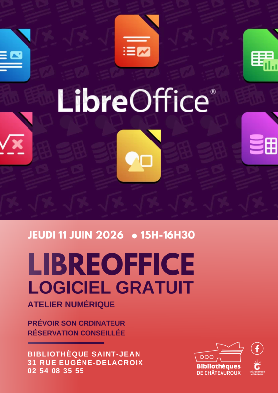 Atelier numérique : LibreOffice, logiciel gratuit — visuel événement