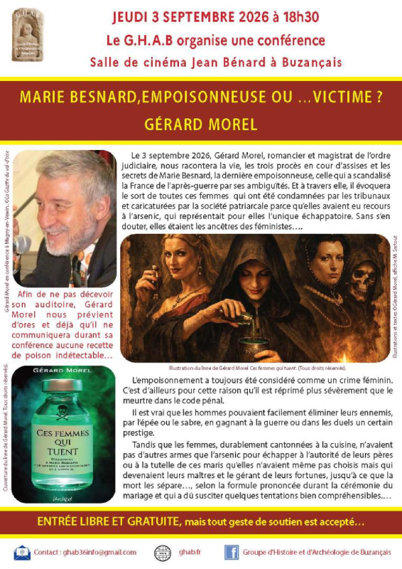 Conférence : Marie Besnard, Empoisonneuse ou … victime ?