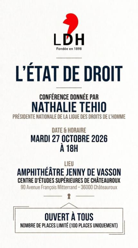 Journée et conférence « L’État de droit » par la Ligue des droits de l’Homme/droits humains