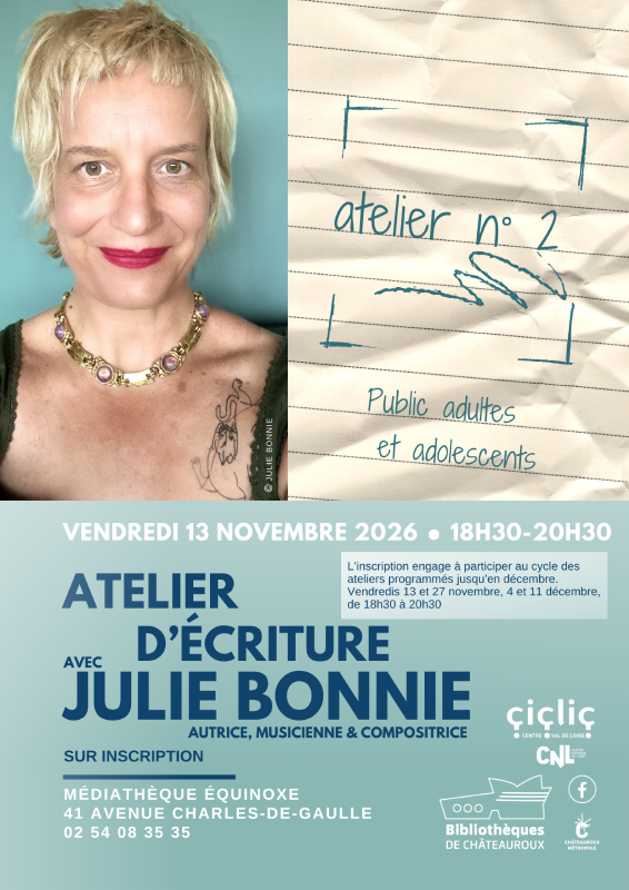 Atelier d'écriture avec Julie Bonnie