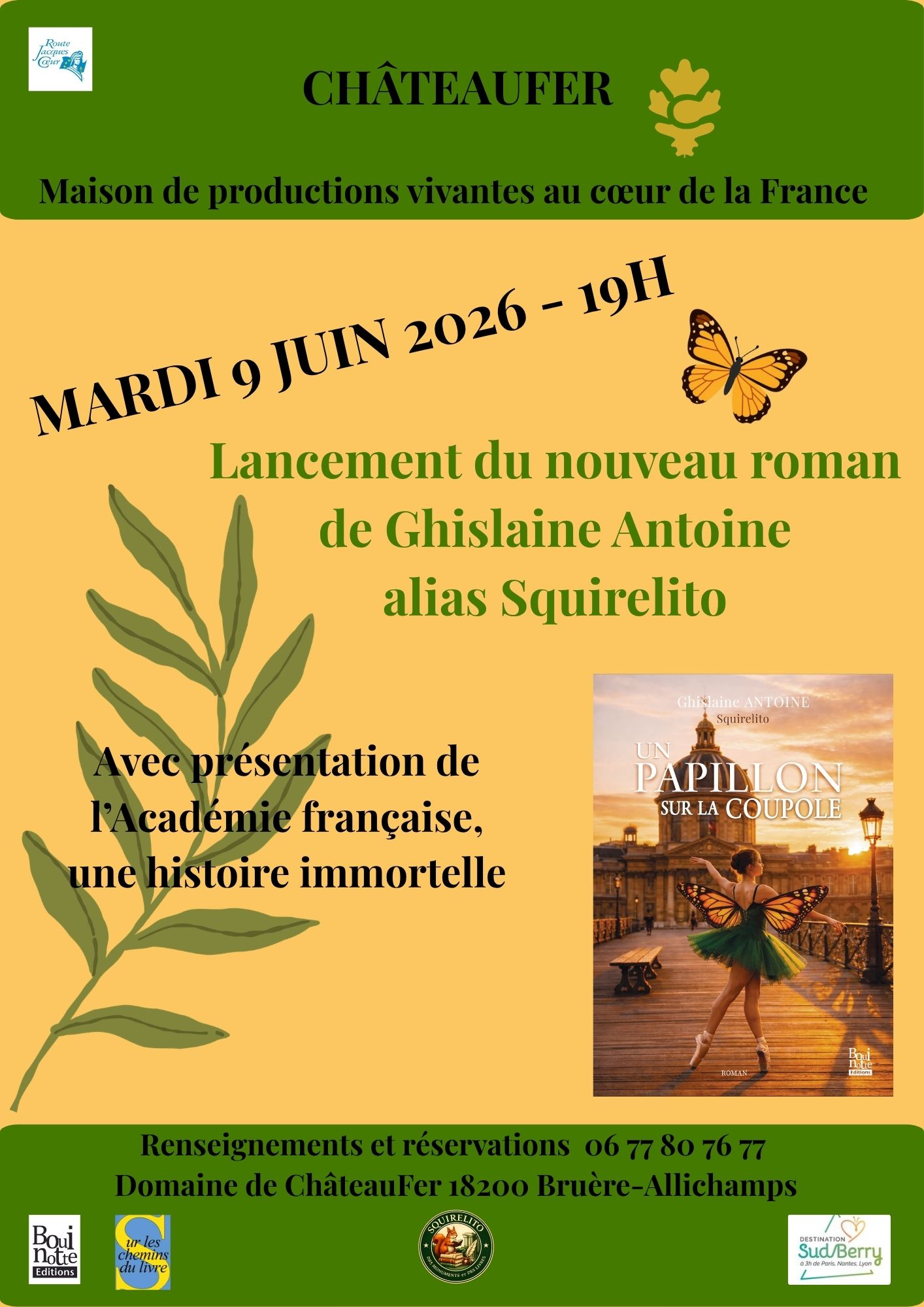 Lancement du roman "Un papillon sur la Coupole"