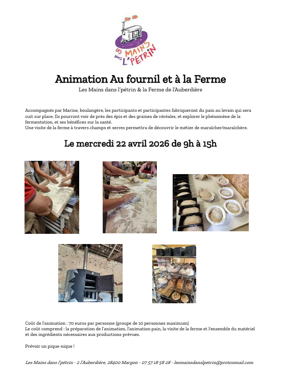 Animations au fournil et visite à la ferme de l'Auberdière — visuel événement