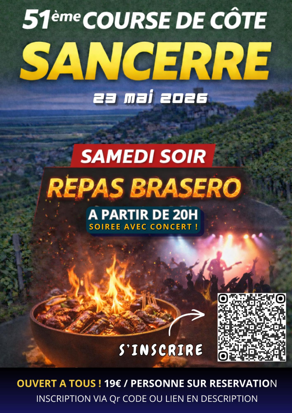 Repas Brasero de la 51ème course de côte de Sancerre — visuel événement