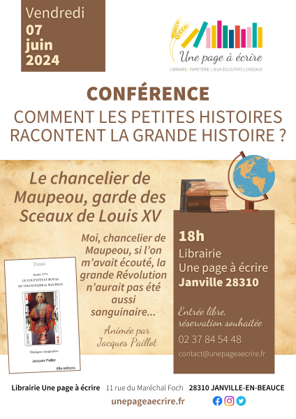 Conférence "Le chancelier de Maupeou, garde des Sceaux de Louis XV" avec Jacques Paillot null France null null null null