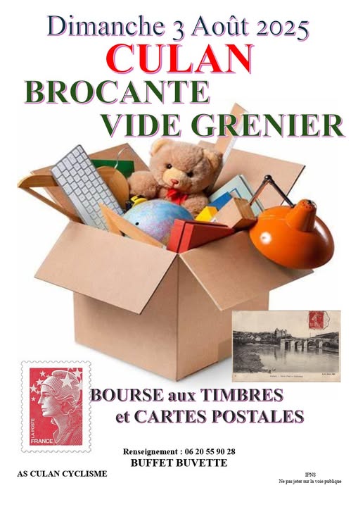 Brocante, bourse aux timbres et cartes postales