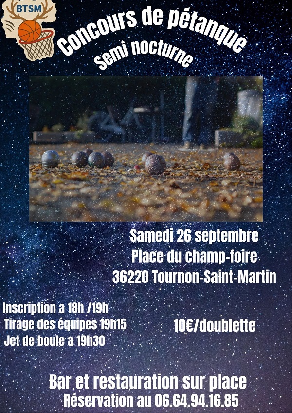 Concours de pétanque semi-nocturne